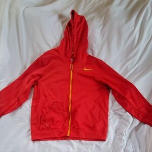 Nike Therma-Fit Red/Yellow Hoodie Hooded Sweatshirt, Sz XL Pockets Fleece Lined